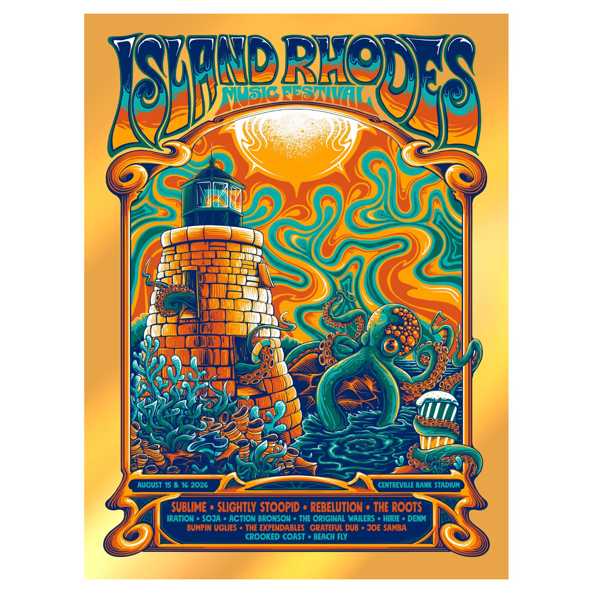 2026 Island Rhodes Poster - Gold Foil Variant